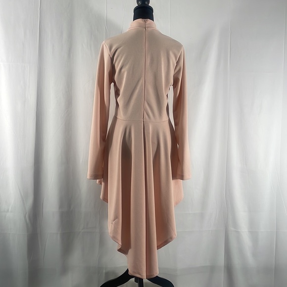 Blush pink,Mock turtle neck,long sleeve, high low ruffle top,dress,large - Picture 4 of 12